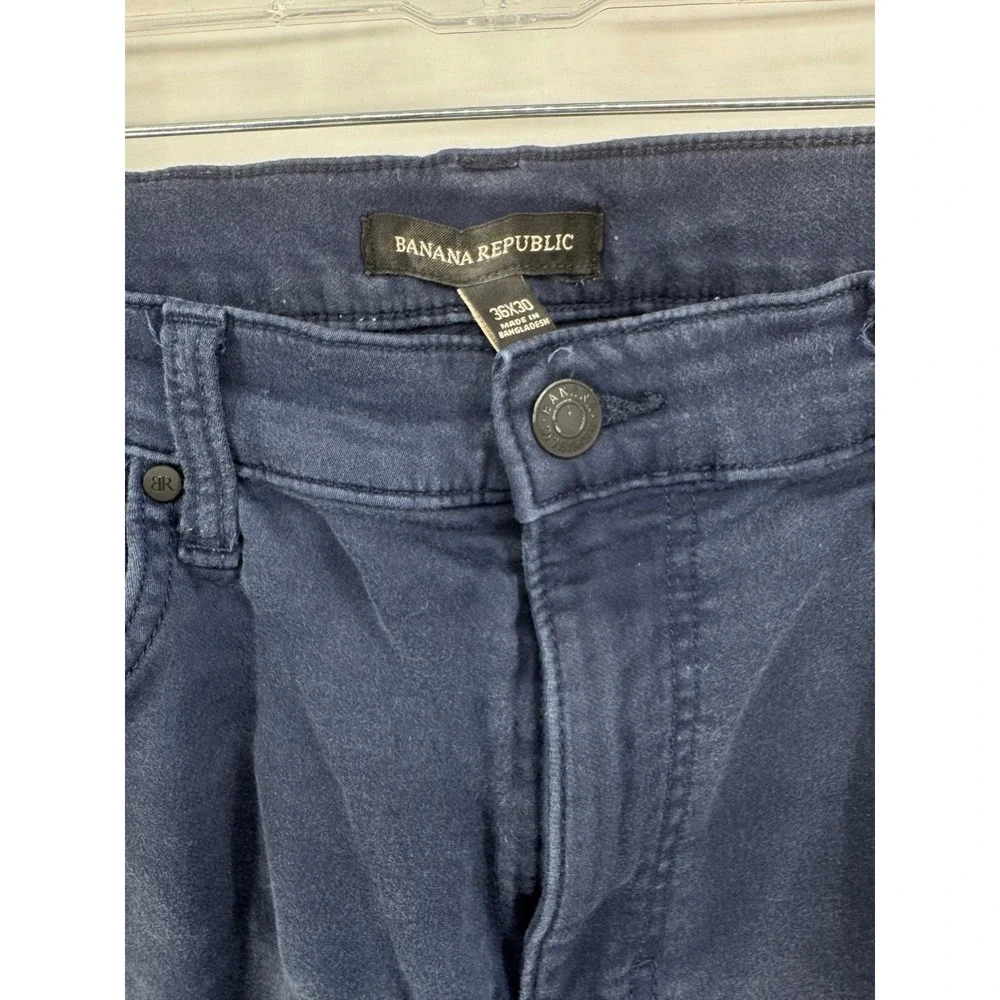Banana Republic Mens Traveler Pants Navy Blue 5-Pocket Slim Straight 36x30